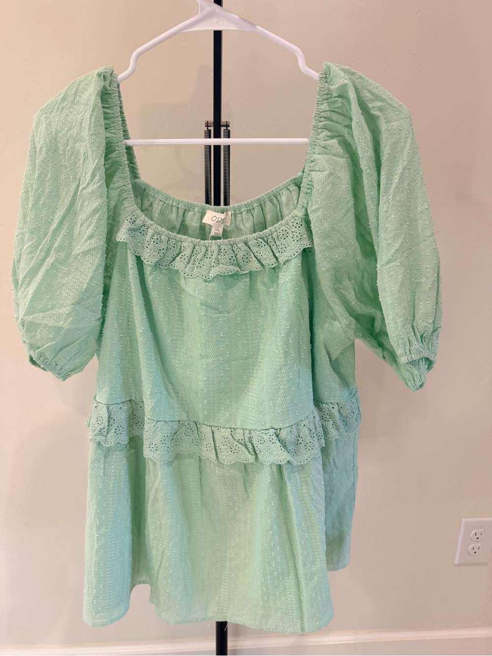 Oddi Mint Green Eyelet Babydoll Blouse – 1XL – NWT